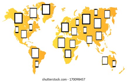 New Media Technology In iPhone And iPad Style Around The World