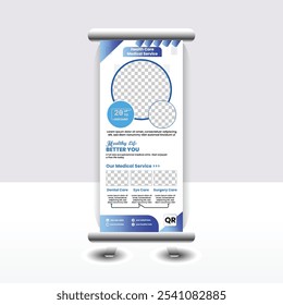 Novo design de banner de rollup medial