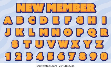 new member editable text effect with modern and simple style