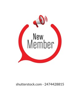 New Member sign on white background