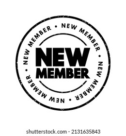 New Member text stamp, concept background