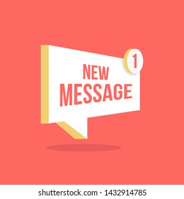 
New Message 3D View Phone Email Vector