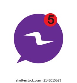 Neue Nachrichtenapp-Vektorsymbol mit eingehenden Benachrichtigungen für Apps und Web