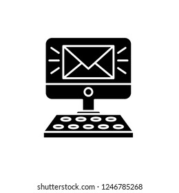 New message black icon, vector sign on isolated background. New message concept symbol, illustration 