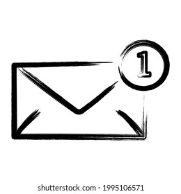 New message brush strokes isolated on gray background. Vector illustration.