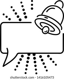 New message as a  bubble and a bell icon in comic style