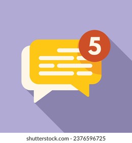 New message chat icon flat vector. Online group. Web thin