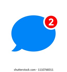 New message or chat notification vector icon. Two incoming sms bubble messages in inbox