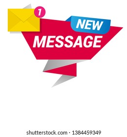 new message concept - flat design.origami speech bubble and envelope.