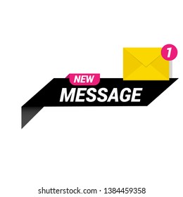 new message concept - flat design.origami speech bubble and envelope.