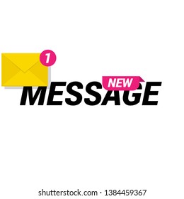 new message concept - flat design.origami speech bubble and envelope.