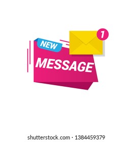 new message concept - flat design.origami speech bubble and envelope.