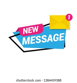 new message concept - flat design.origami speech bubble and envelope.