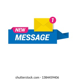 new message concept - flat design.origami speech bubble and envelope.