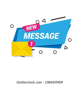 new message concept - flat design.origami speech bubble and envelope.