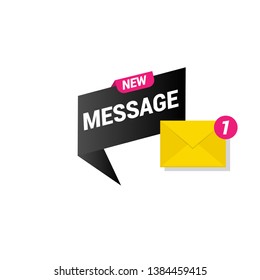 new message concept - flat design.origami speech bubble and envelope.