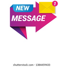 new message concept - flat design.origami speech bubble and envelope.
