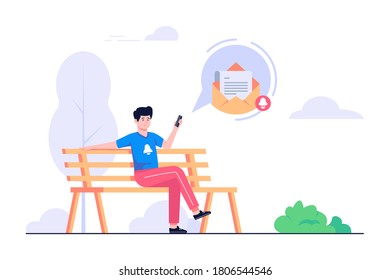 new message concept flat illustration