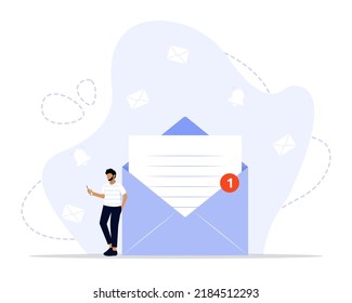 New message concept illustration. Suitable for web landing page, ui, mobile app, editorial design, flyer, banner, and other related occasion.