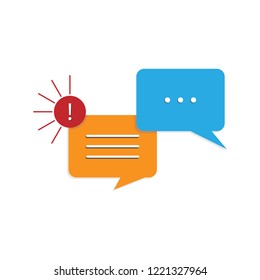 New message dialogue, chat or conversation, message cloud