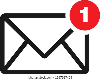 New message or email notification icon symbol vector