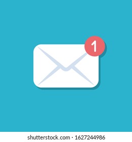 New message flat icon. Letter. Vector