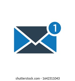 New message glyph icon vector - ui icon vector 
