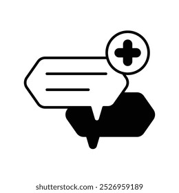 new message glyph icon with white background vector stock illustration