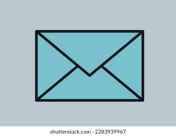 New message icon. Communication and interaction on Internet, business correspondence. UI and UX design, notification for programs and applications in retro style. Cartoon flat vector illustration