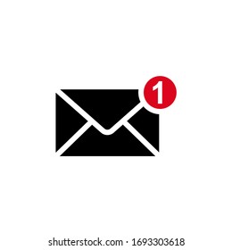 Nuevo icono de mensaje. Nuevo correo electrónico, un nuevo sobre de mensaje entrante con ilustración vectorial de notificación