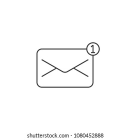 New message icon. Envelope with notification. Vector