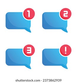 New message icon in flat style. Incoming inbox email vector illustration on isolated background. Bubble notification sign business concept.