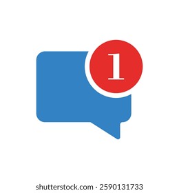 New message icon in flat style. Incoming inbox email vector illustration on isolated background. Bubble notification sign business concept.