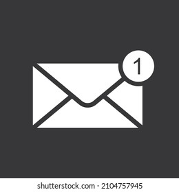 New message icon on grey background