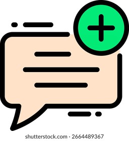 Icono de mensaje Nuevo con signo más para agregar contacto