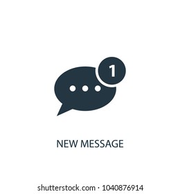 new message icon. Simple element illustration. new message concept symbol design from message collection. Can be used for web and mobile.