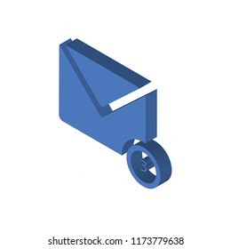 New message isometric left top view 3D icon