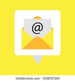 New message with letter. Mail icon. Vector.