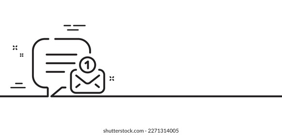 New message line icon. Chat bubble sign. Speech dialogue box symbol. Minimal line illustration background. New message line icon pattern banner. White web template concept. Vector