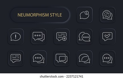 New message line icon. Communication, sms, online chats, phone icons, unread, read, sent. Sound concept. Neomorphism style. Vector line icon for Business