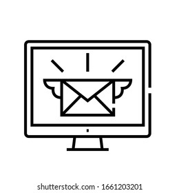 Neues Nachrichtenzeilensymbol, Concept-Zeichen, Umriss-Vektorillustration, Linearsymbol.