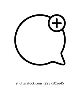 Neues Nachrichtenzeilensymbol. Außerdem, fügen Sie, Taschenrechner, fügen Sie Sprache Blase, erstellen Sie neue Mail, Post, Formular, Markierung. Vektorliniensymbol auf weißem Hintergrund