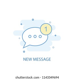 new message line trendy icon. Simple line, colored illustration. new message symbol flat design from Message set. Can be used for UI/UX