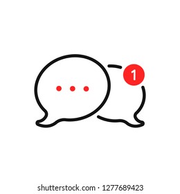 new message notification with bubbles. concept of 2 communication popup shape for online think and web. flat minimal style trendy modern black simple logotype lineart graphic design isolated on white