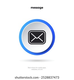 Novo conceito de notificação de mensagem em maquete de smartphone realista. Pop-up de novo email. Mensagens de entrada e abertas. Chat, email, postagem, símbolo de carta, sinal, emblema com nova notificação para o site de UI UX