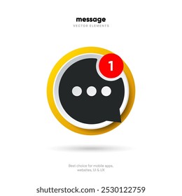 Novo conceito de notificação de mensagem em maquete de smartphone realista. Pop-up de novo email. Mensagens de entrada e abertas. Chat, email, postagem, símbolo de carta, sinal, emblema com nova notificação para o site de UI UX