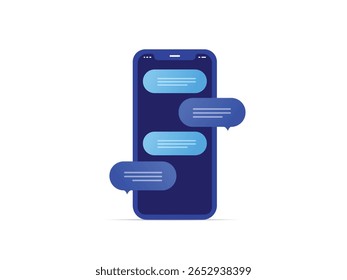 New message notification concept on smartphone. New email pop up, open messaging. Chatting emblem with new notification on phone or website