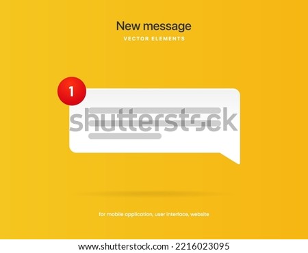 New message notification concept on realistic smartphone mockup. New email pop up. Incoming, open messaging. Chatting, mail, post, letter symbol, sign, emblem with new notification for UI UX website