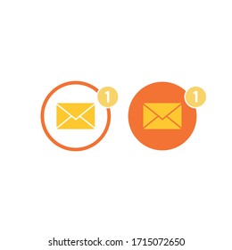 New message, notification, email, amail, chat or letter icon flat in simple design on an isolated background. EPS 10 vector.