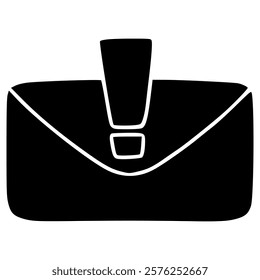 new message notification with exclamation mark hand drawn doodle glyph icon